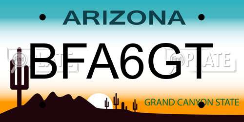 BFA6GT Arizona License Plate