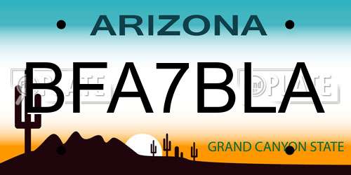 BFA7BLA Arizona License Plate