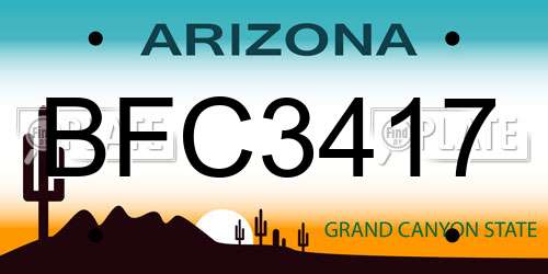BFC3417 Arizona License Plate