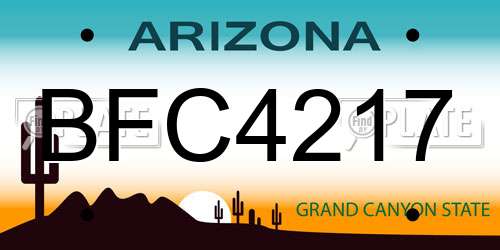 BFC4217 Arizona License Plate