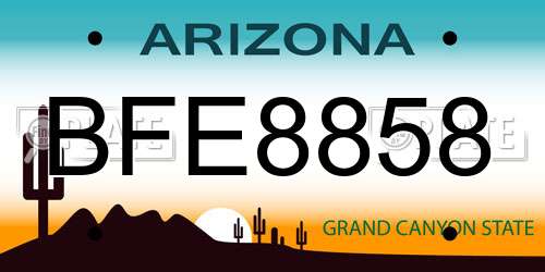 BFE8858 Arizona License Plate