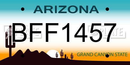 BFF1457 Arizona License Plate