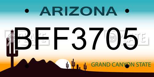 BFF3705 Arizona License Plate