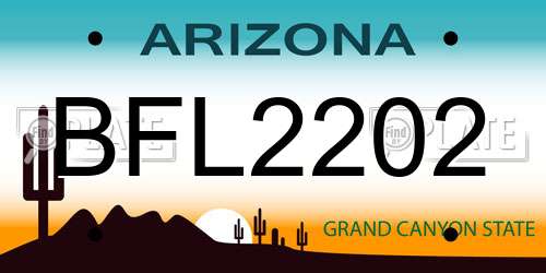 BFL2202 Arizona License Plate