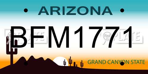 BFM1771 Arizona License Plate