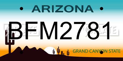 BFM2781 Arizona License Plate