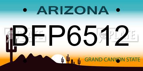 BFP6512 Arizona License Plate