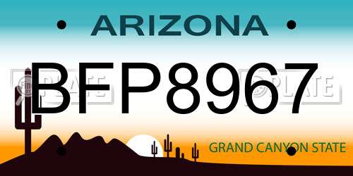 BFP8967 Arizona License Plate