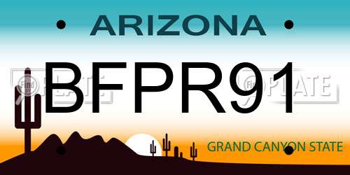 BFPR91 Arizona License Plate