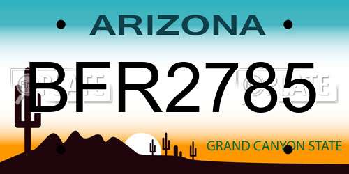 BFR2785 Arizona License Plate