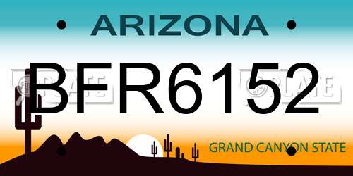 BFR6152 Arizona License Plate
