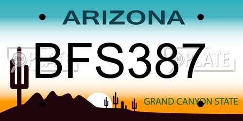 BFS387 Arizona License Plate