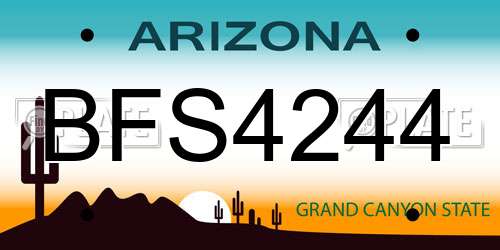 BFS4244 Arizona License Plate