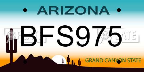 BFS975 Arizona License Plate