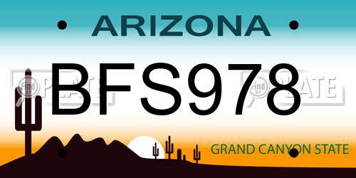 BFS978 Arizona License Plate