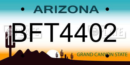 BFT4402 Arizona License Plate