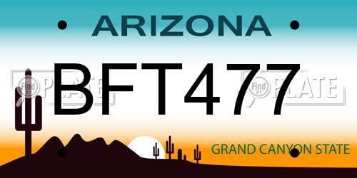 BFT477 Arizona License Plate