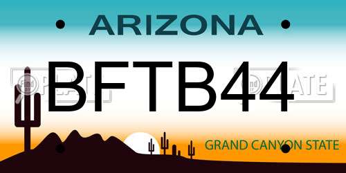 BFTB44 Arizona License Plate