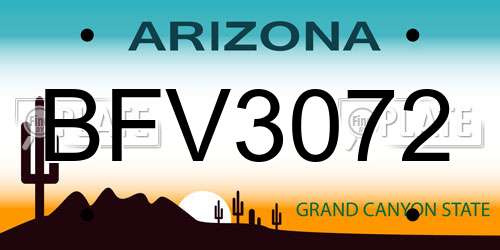 BFV3072 Arizona License Plate
