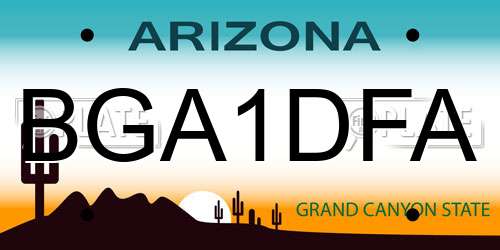 BGA1DFA Arizona License Plate