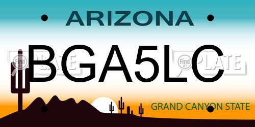 BGA5LC Arizona License Plate