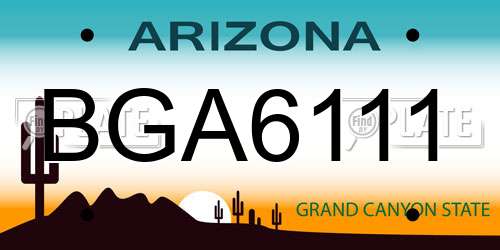 BGA6111 Arizona License Plate