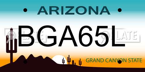 BGA65L Arizona License Plate