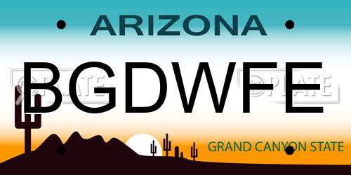 BGDWFE Arizona License Plate