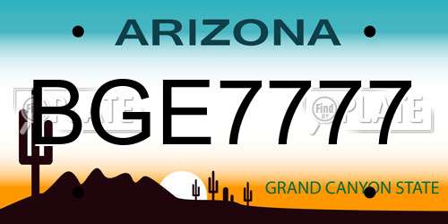 BGE7777 Arizona License Plate