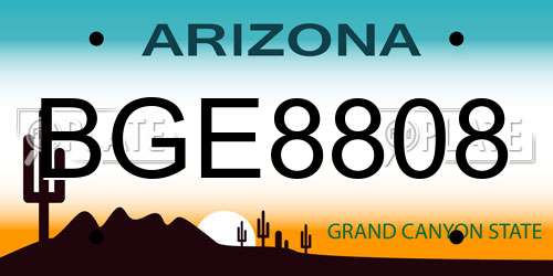 BGE8808 Arizona License Plate