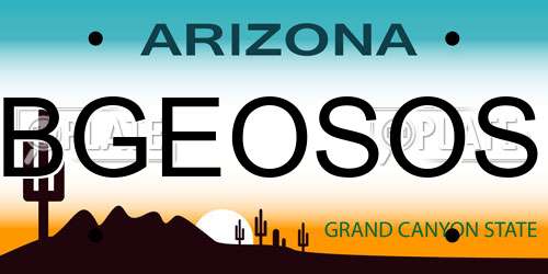 BGEOSOS Arizona License Plate