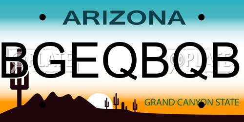 BGEQBQB Arizona License Plate