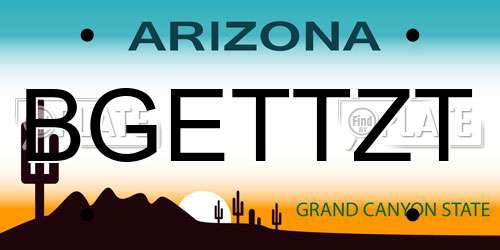 BGETTZT Arizona License Plate