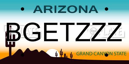 BGETZZZ Arizona License Plate