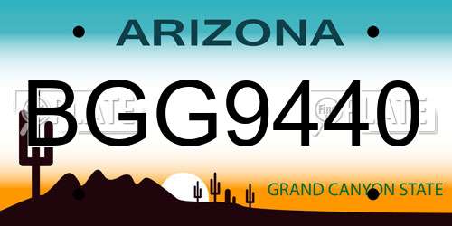 BGG9440 Arizona License Plate