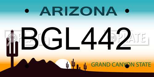 BGL442 Arizona License Plate