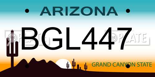 BGL447 Arizona License Plate