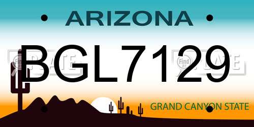 BGL7129 Arizona License Plate