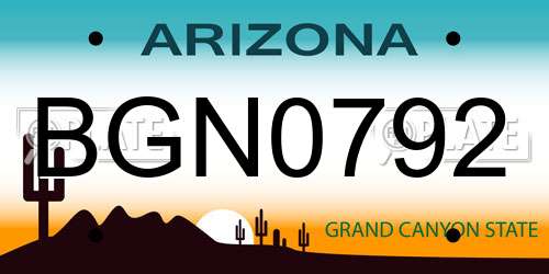BGN0792 Arizona License Plate