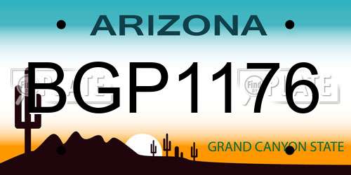 BGP1176 Arizona License Plate