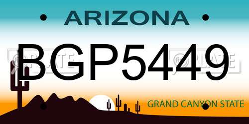 BGP5449 Arizona License Plate