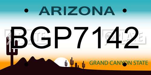 BGP7142 Arizona License Plate