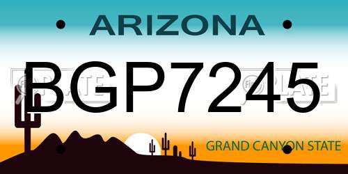 BGP7245 Arizona License Plate
