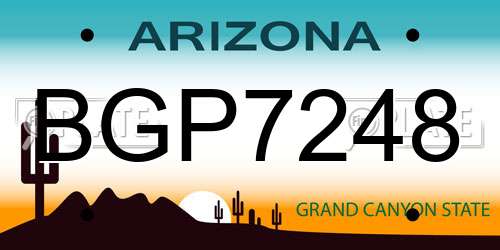 BGP7248 Arizona License Plate