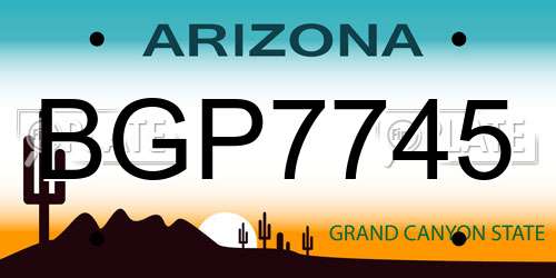 BGP7745 Arizona License Plate