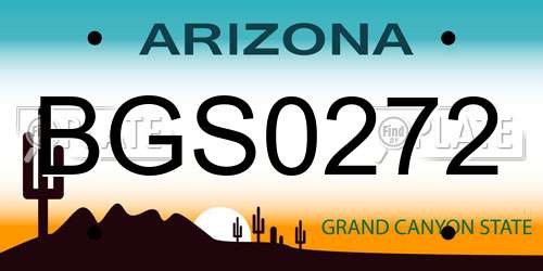 BGS0272 Arizona License Plate