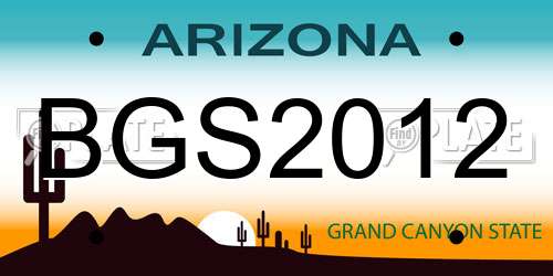 BGS2012 Arizona License Plate