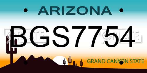 BGS7754 Arizona License Plate