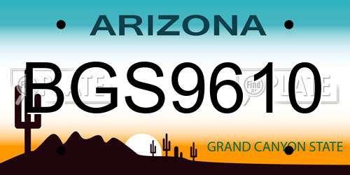 BGS9610 Arizona License Plate