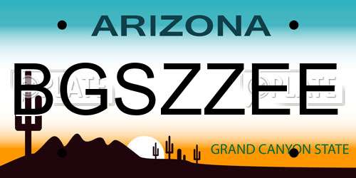 BGSZZEE Arizona License Plate